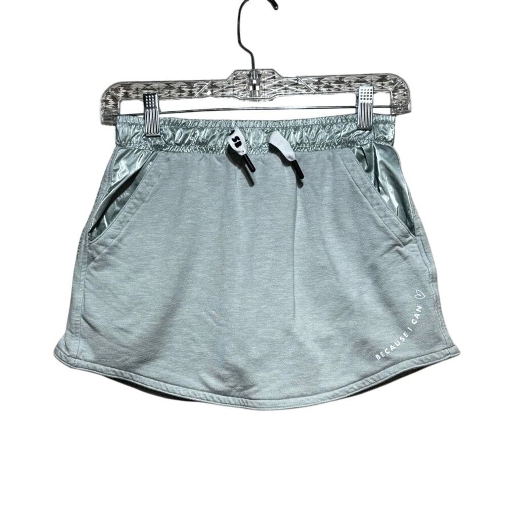 Athleta Girl x Simone Biles L 12 Shine Skort Shorts Athletic Soft Grey Mint - Picture 1 of 7